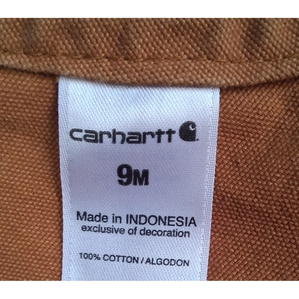 Carhartt Baby 9M Brown Canvas Duck Bib Overalls Shortalls CG8623-214